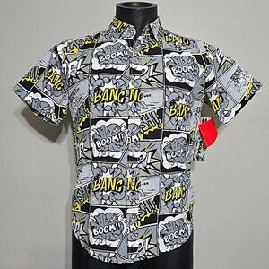 Nwt SEVEN SOULS Boys Comic Strip Print Short Sleeve Shirt Size 18 Youth / Kids
